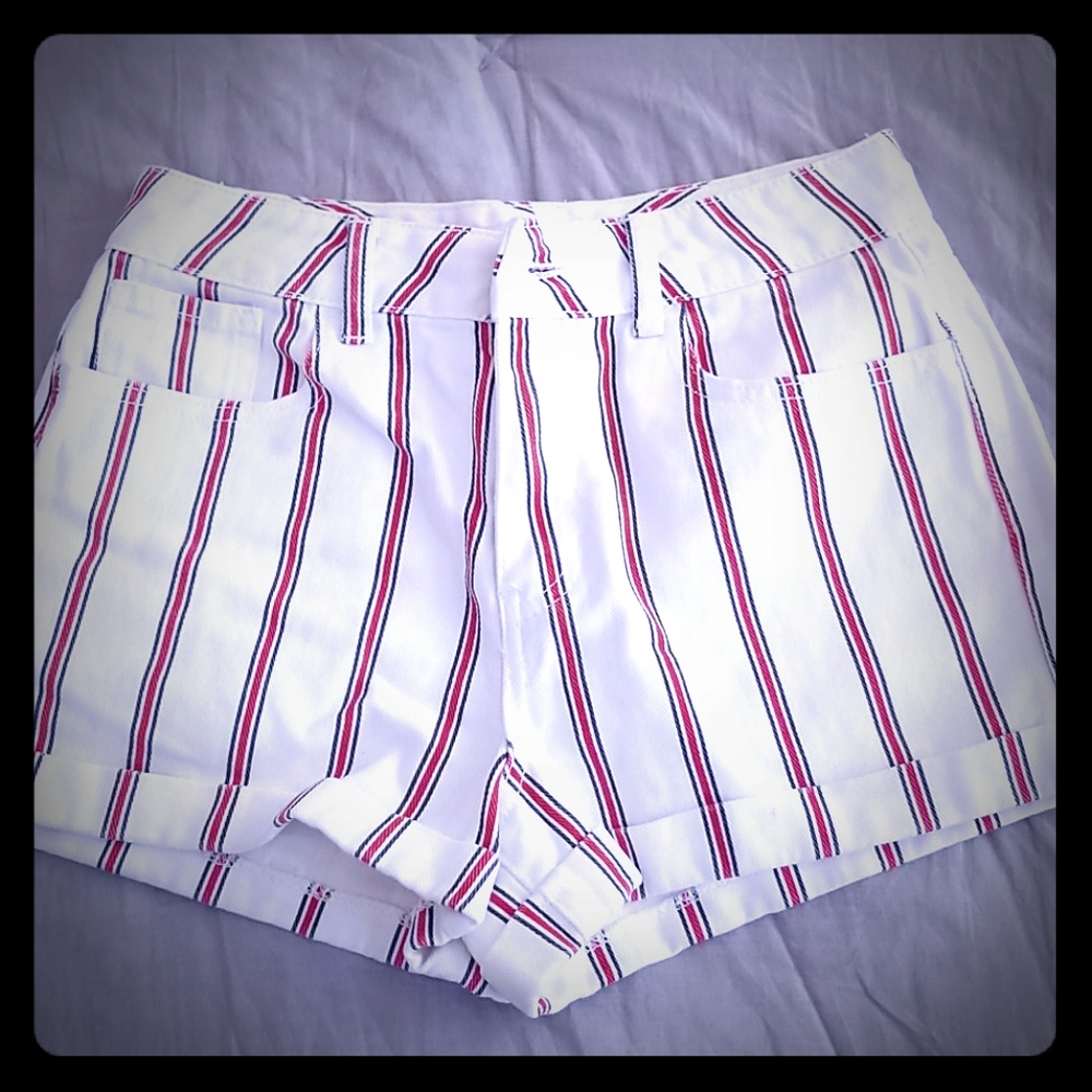 Red, White, Blue Pac Sun Denim Shorts